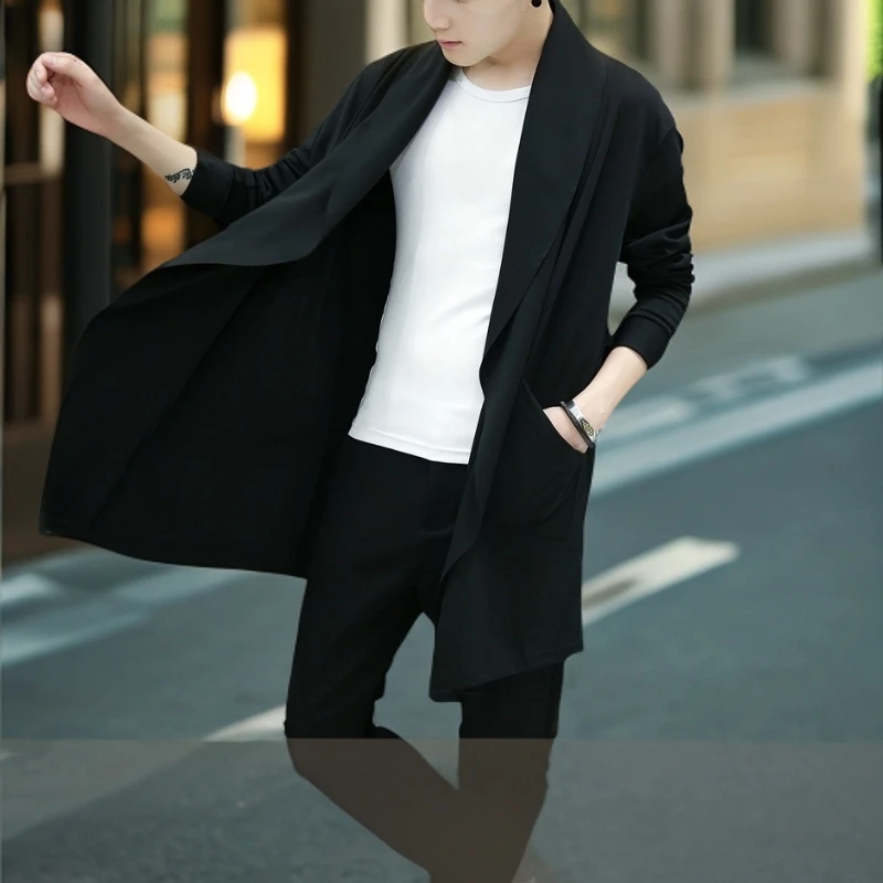 风衣男中长款防风衣男外套夏季韩版防晒男士薄款春秋帅气披风大衣