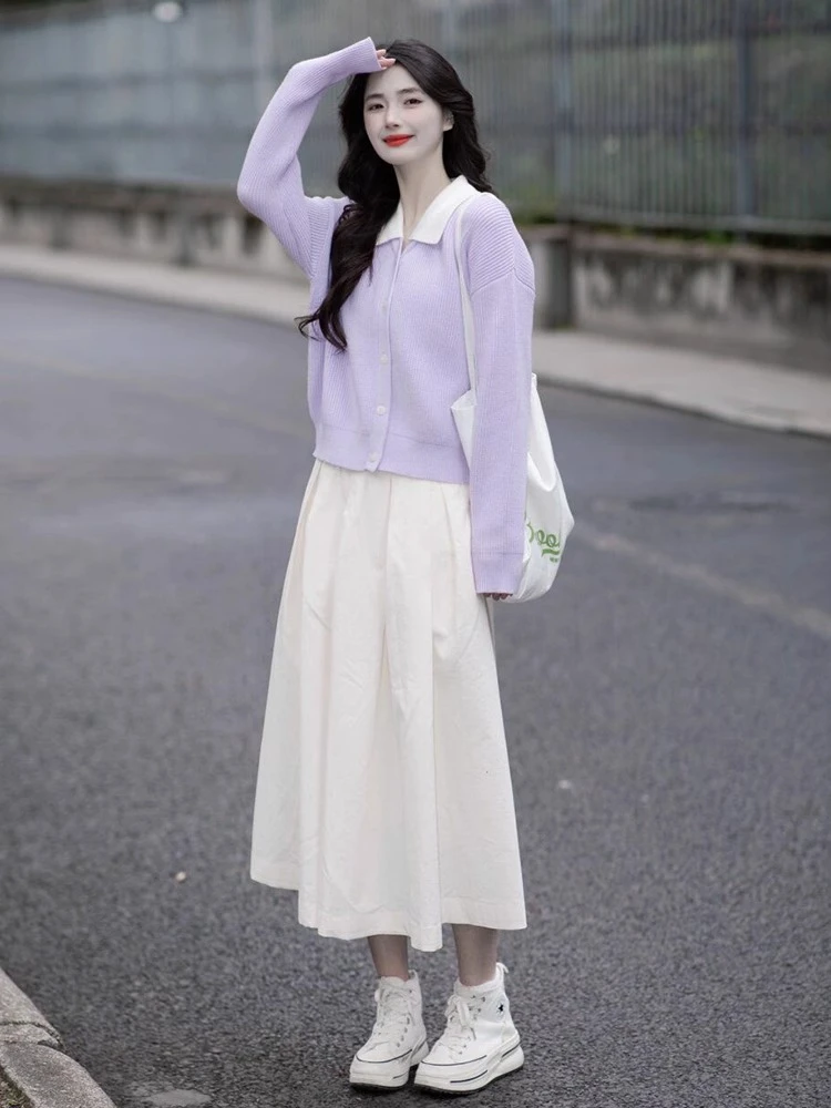 秋装搭配一整套2024减龄穿搭漂亮超好看轻熟风气质连衣裙子套装女