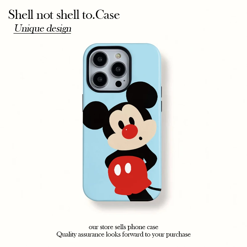 卡通米奇磁吸菲林二合一适用苹果16/15pro手机壳14/13保护套12女