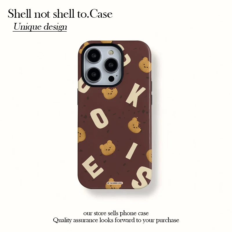 小众饼干熊磁吸菲林二合一适用苹果16/15promax手机壳14/13防摔12