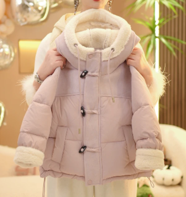 【现货在仓】2025冬季新款儿童时尚洋气百搭连帽加绒加厚保暖外套