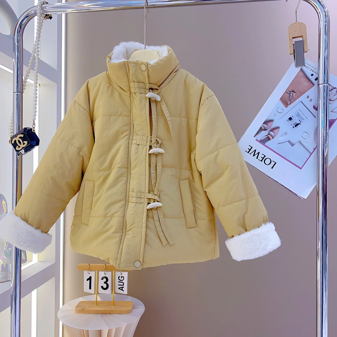 【米小洛】24设计师款秋冬新款儿童加绒加厚韩版时尚洋气棉服外套