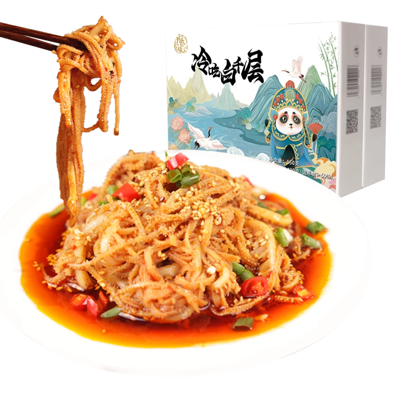 川香侠冷吃千层肚鲜嫩爽脆川香红油香辣口味550g*2盒