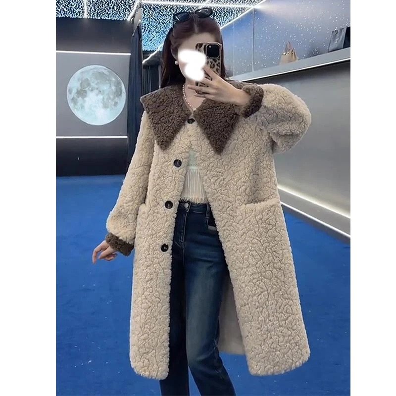 韩版时尚高级感外套女2024年秋冬季新款洋气百搭小个子中长款外套