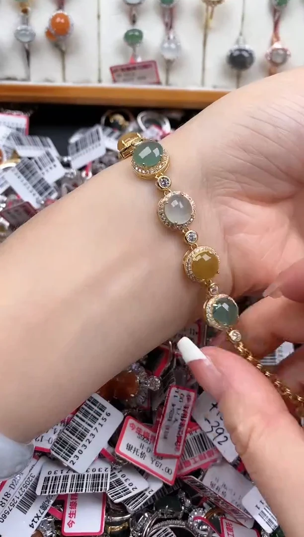 【闪购商品】翡翠戒指银S925镶嵌7777777   6