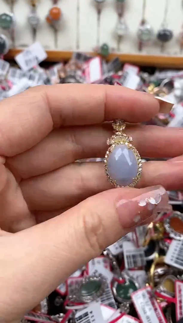 【闪购商品】翡翠戒指银S925镶嵌6666666   3