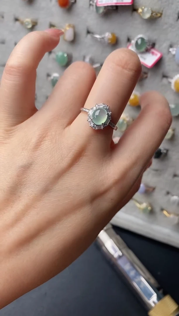 【闪购商品】翡翠戒指银S925镶嵌333333   6