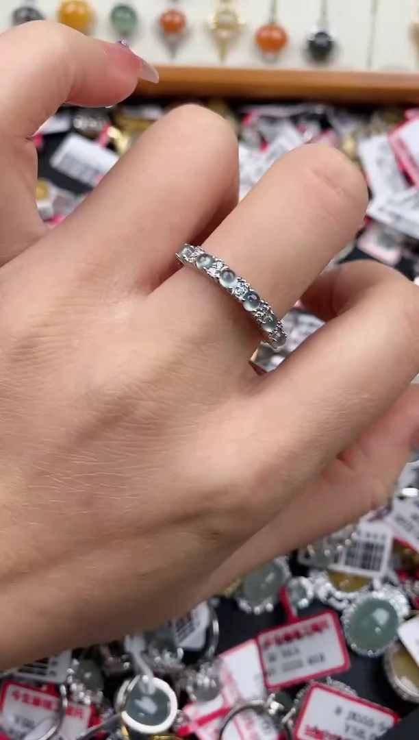 【闪购商品】翡翠戒指银S925镶嵌888888    2