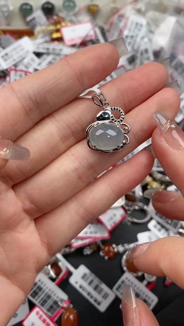 【闪购商品】翡翠戒指银S925镶嵌22222222   7