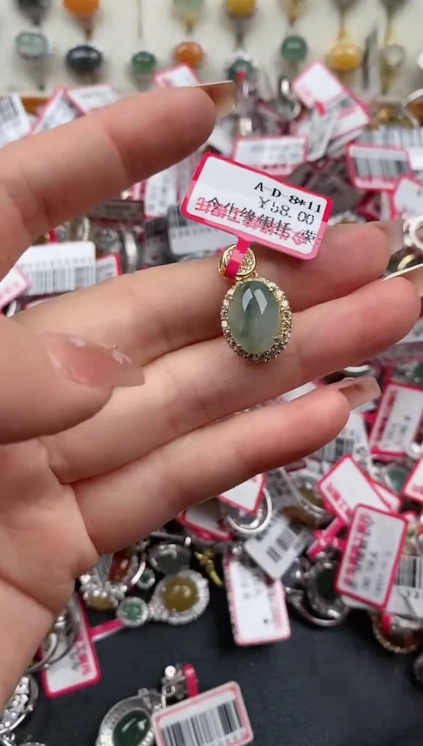 【闪购商品】翡翠戒指银S925镶嵌666666   4