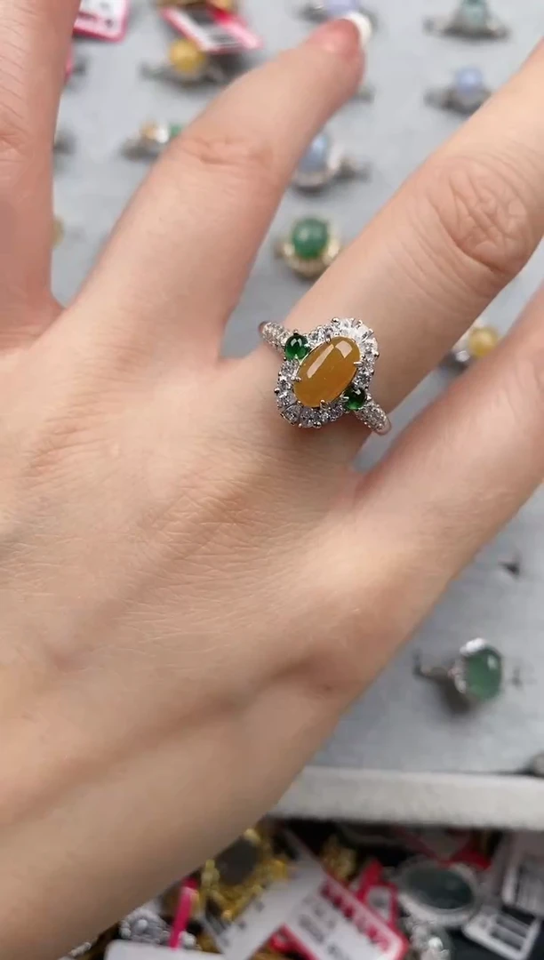 【闪购商品】翡翠戒指银S925镶嵌5555555   8