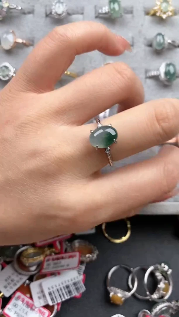 【闪购商品】翡翠戒指银S925镶嵌0000   111    1