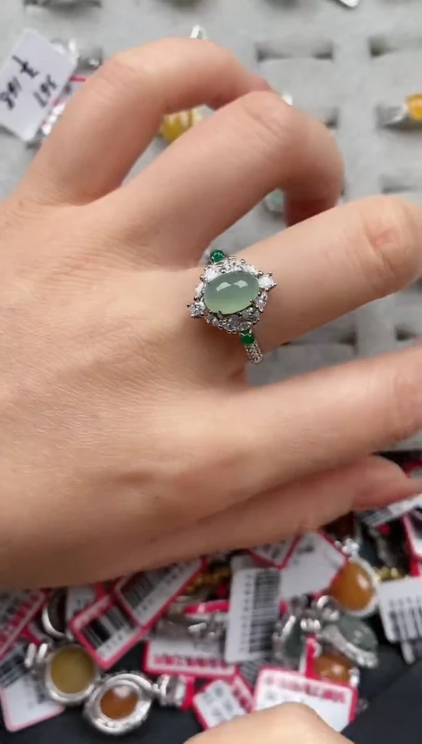 【闪购商品】翡翠戒指银S925镶嵌0000000   4