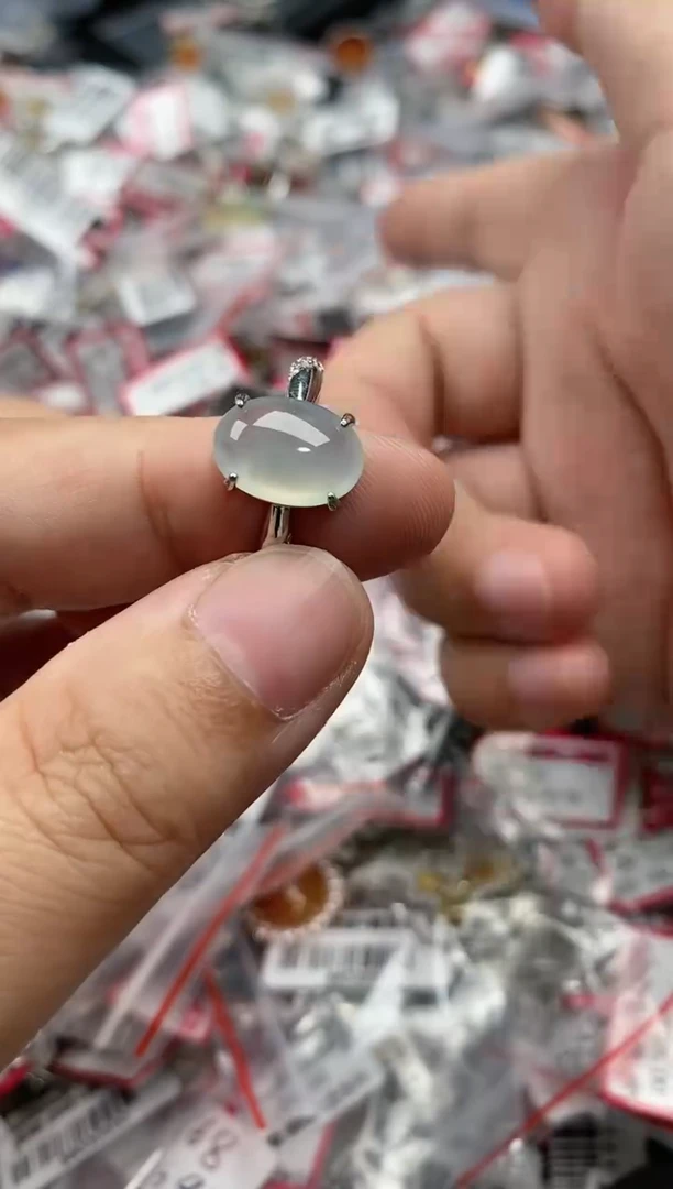 【闪购商品】翡翠戒指银S925镶嵌666666   8