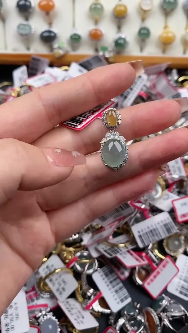 【闪购商品】翡翠戒指银S925镶嵌555555   7