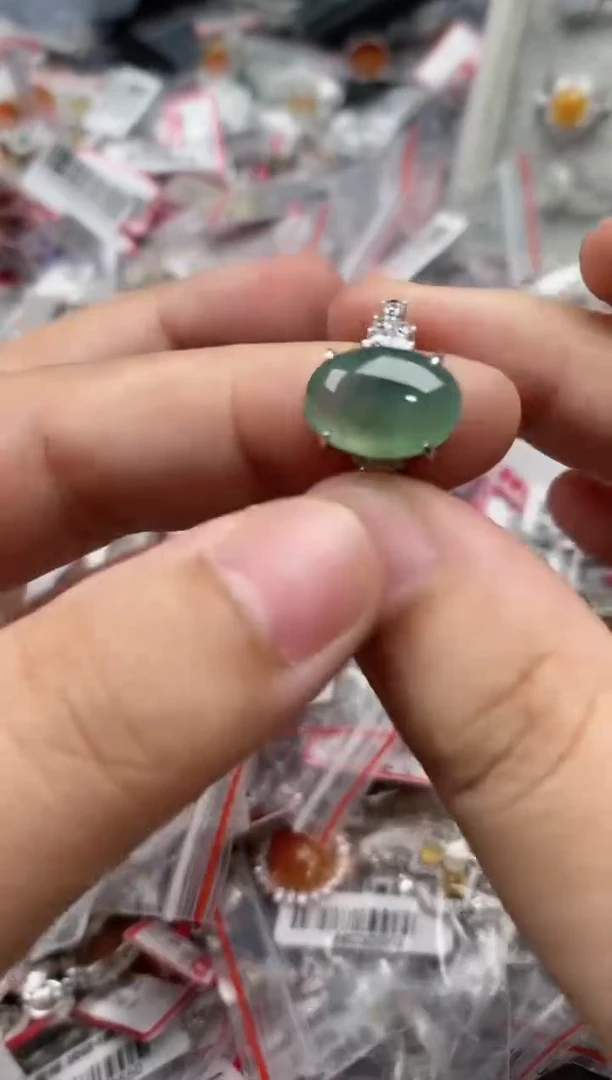 【闪购商品】翡翠戒指银S925镶嵌666666   1