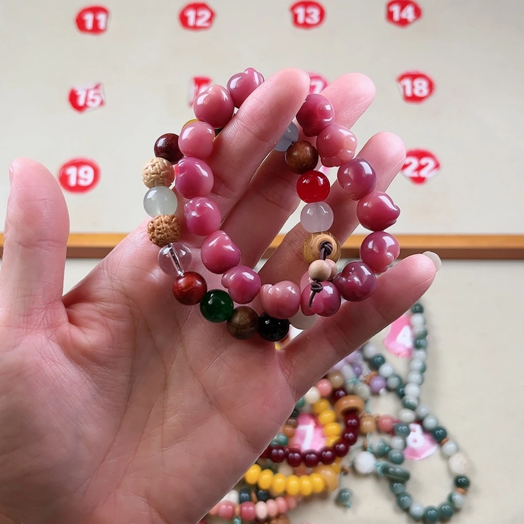 菩提根/象牙果手串乌梅子酱单圈猫爪加十八籽