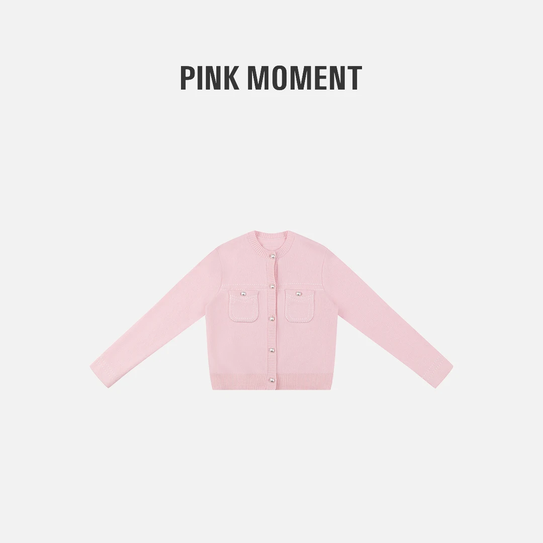 PM “粉雾海少女” 单排扣双口袋针织开衫 NC1C0122