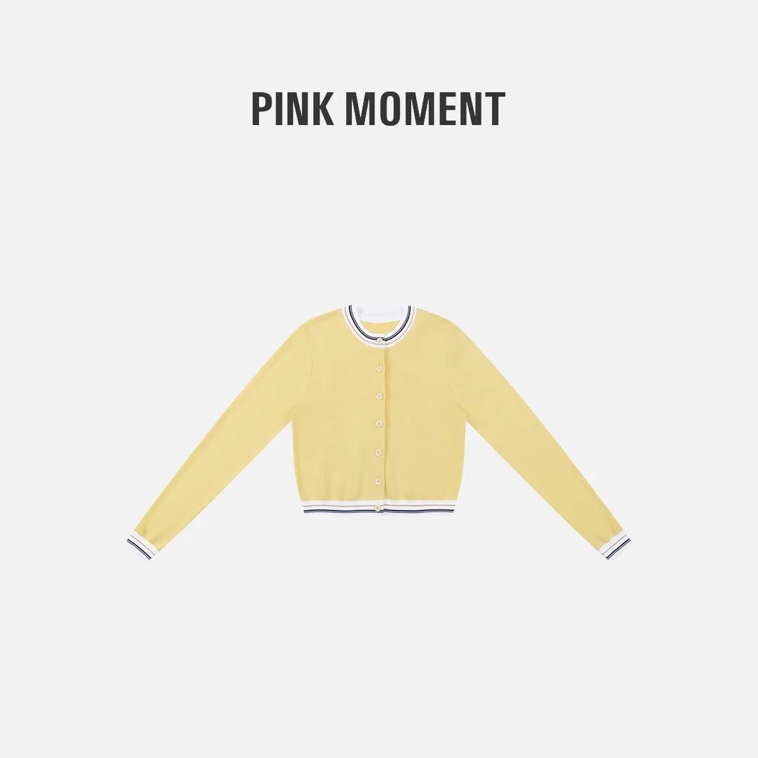 PM王囡囡 “元气向日葵女孩” 拼色条纹针织开衫 NC1C0123