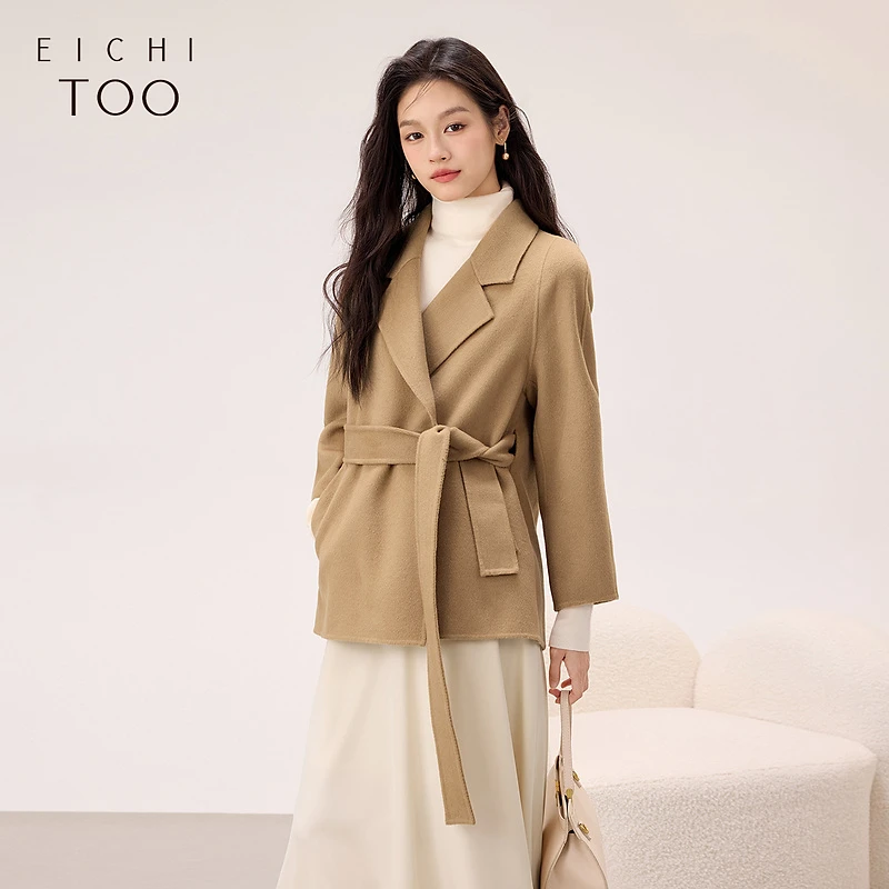 A【品质甄选】爱居兔100%全羊毛双面呢大衣EWDSJ4P706A