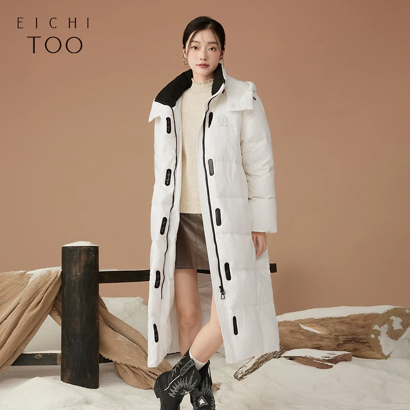 A爱居兔科技面料时尚好穿长款连帽羽绒服EWRAJ4N062A