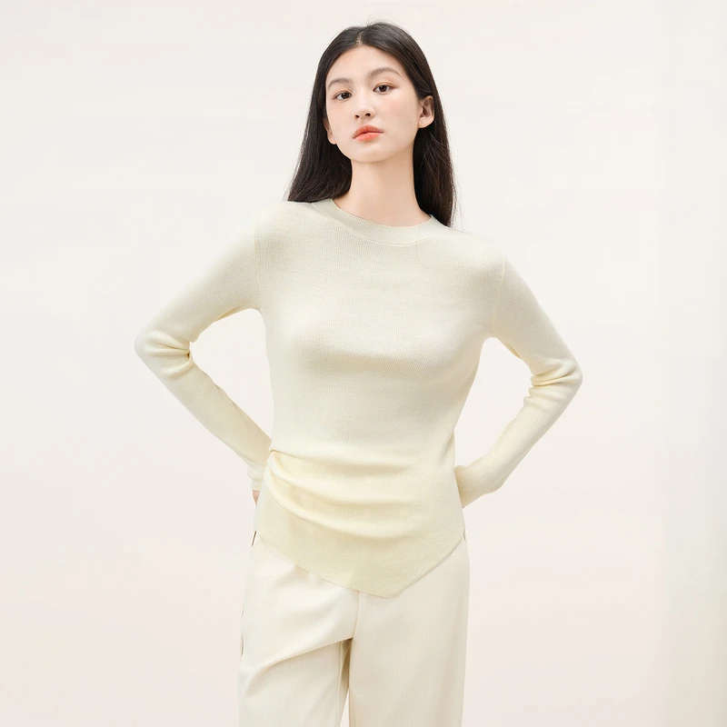 A爱居兔山羊绒纤维多色款百搭时尚打底衫针织衫ENZLJ4N002A