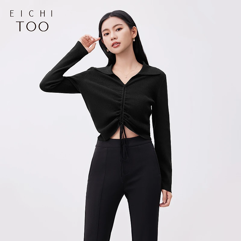 A爱居兔柔软舒适修身设计感小众针织衫打底衫ENZAJ1N010A