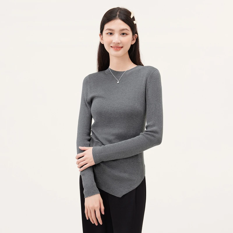 A爱居兔山羊绒纤维多色款百搭时尚打底衫针织衫ENZLJ4N002A