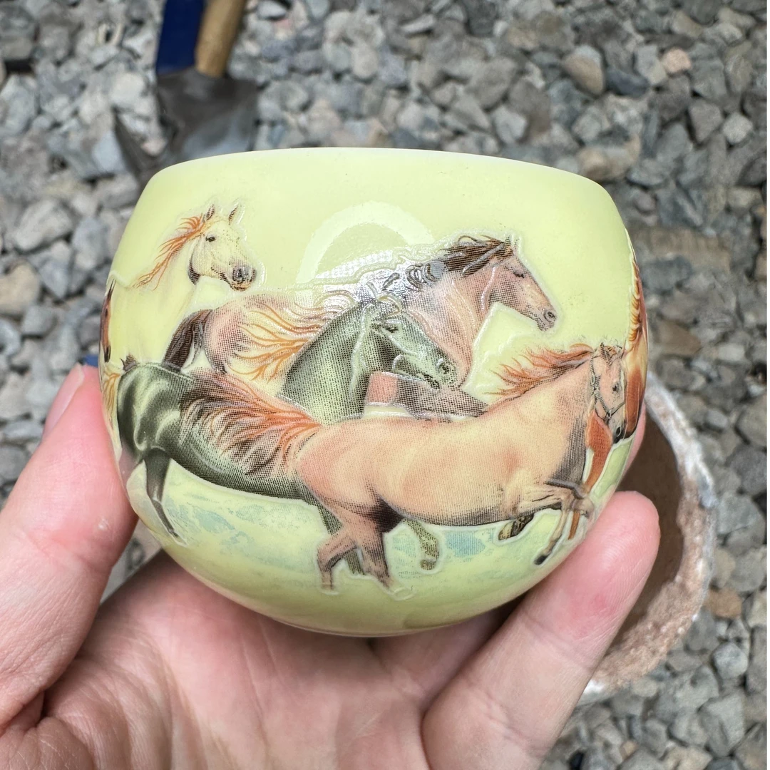 【八骏马龙蛋】 手工 陶瓷 主人杯 茶杯 茶具茶盏C