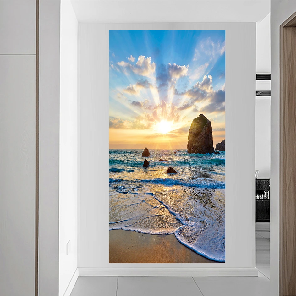 寅伯溪墙壁自粘装饰画现代轻奢风竖款贴画仿真边框单幅平面