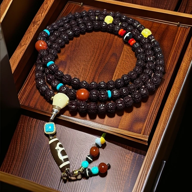 精品原装帝王花黑金小金刚菩提脖挂10mm