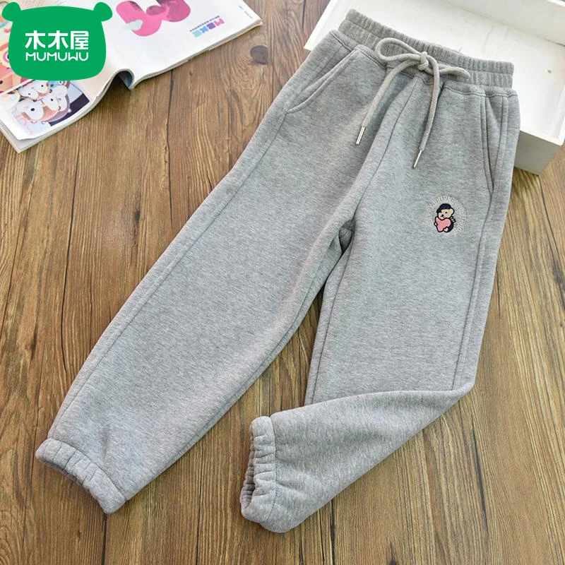 木木屋儿童运动裤休闲卫裤冬季外穿洋气儿童保暖裤子冬款加绒裤子