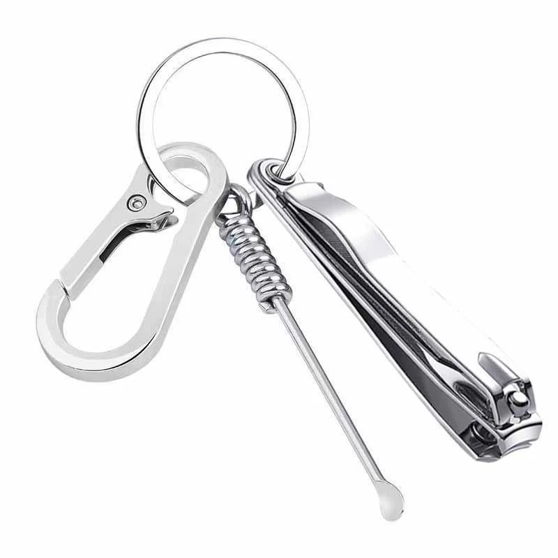 男女腰挂钥匙扣剪指甲刀掏耳勺创意钥匙挂件带便携指甲钳简约家用