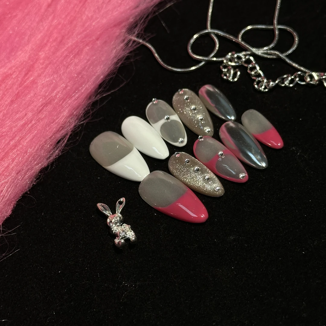 可炫【精致公主】纯手工法式日常通勤精致百搭可反复佩戴穿戴甲