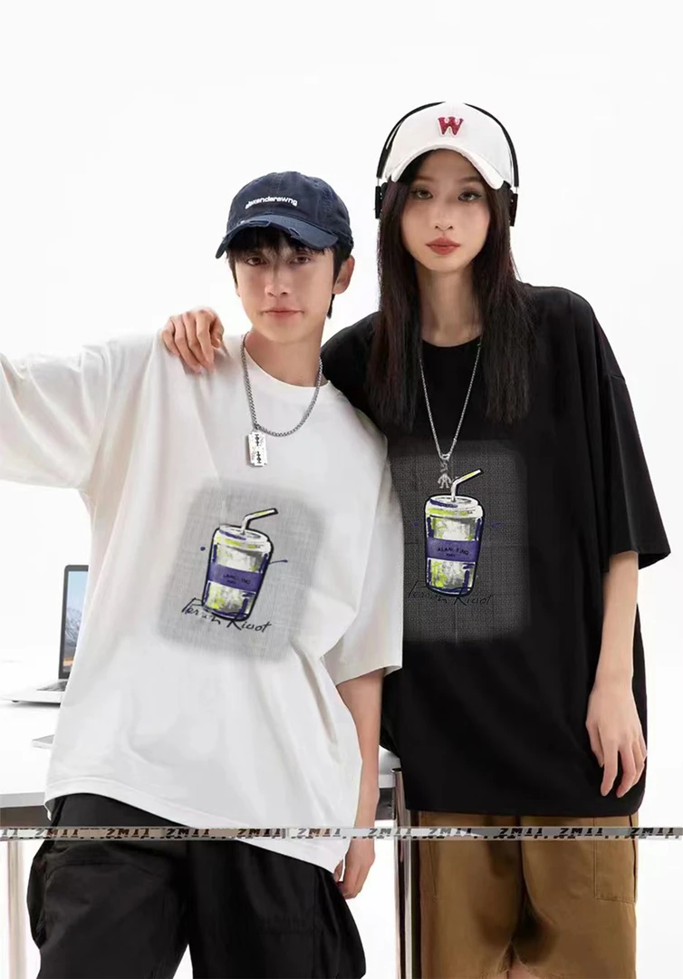 一只水杯夏季薄款设计师款短袖百搭宽松潮流休闲