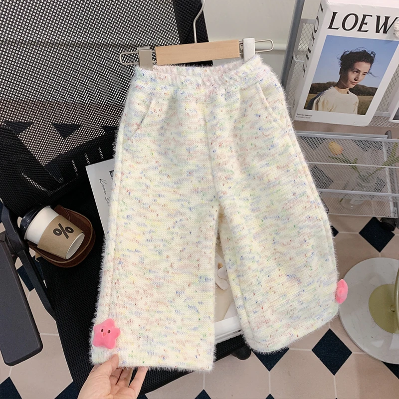 【米家原创】女童裤子秋冬款2025新款洋气直筒加绒长裤冬装儿童百搭