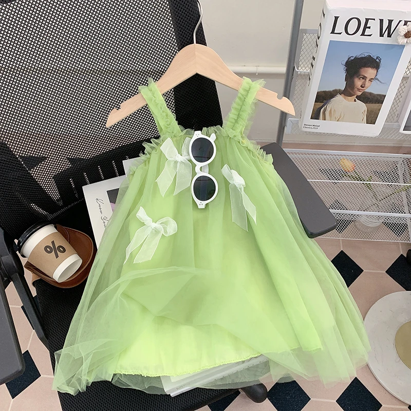 【米家原创】女童夏装连衣裙2025新款洋气儿童吊带周岁礼服纱裙夏季