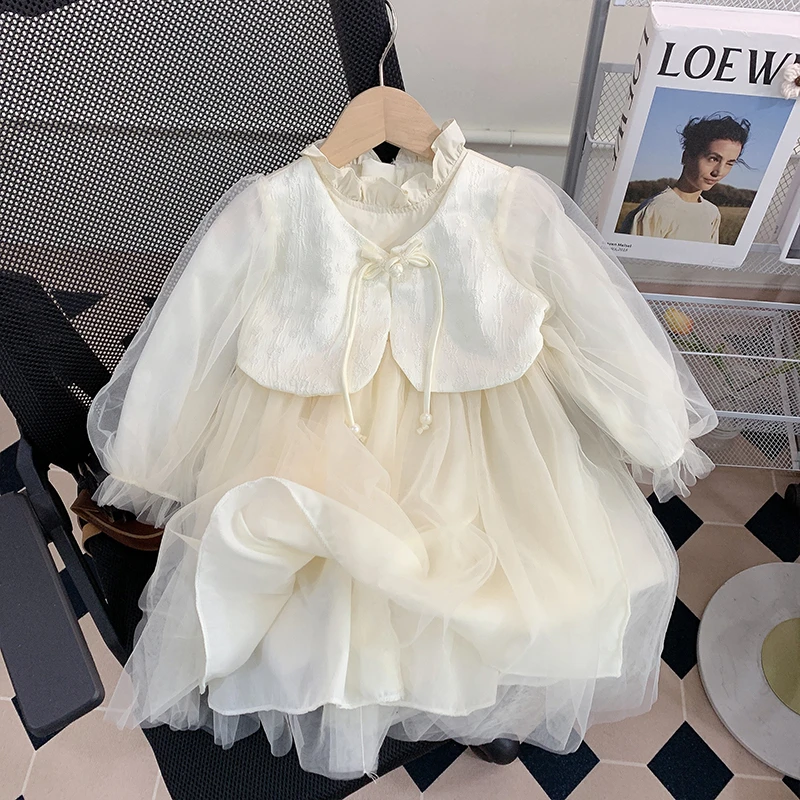 【米家原创】女童连衣裙春装2025新款洋气国风纱裙礼服春秋儿童裙子