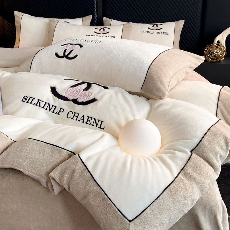 FANYUE/繁悦高端牛奶绒四件套冬季双面绒防静电加厚保暖床上用品