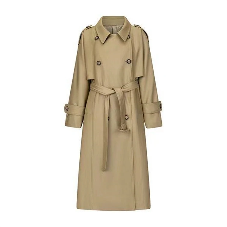 24秋冬复古经典风衣女高级感英伦风时尚设计休闲廓形系带风衣外套