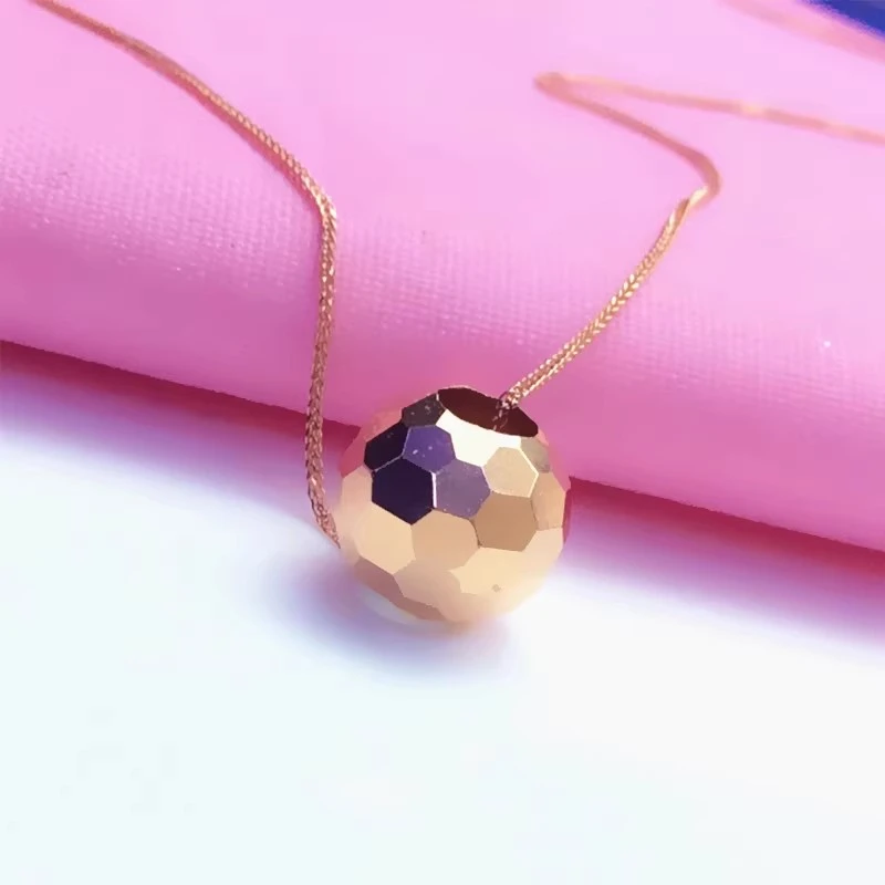 新款玫瑰金镭射珠珠项链小巧秀气14k紫金锁骨链