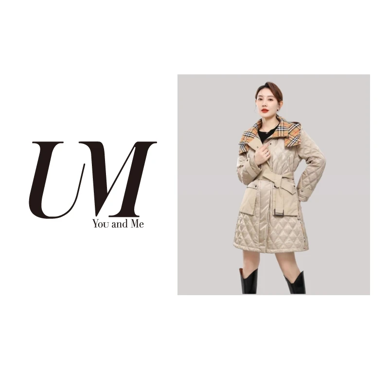 【U.M】中长款绗缝菱格老钱风棉服百搭轻奢