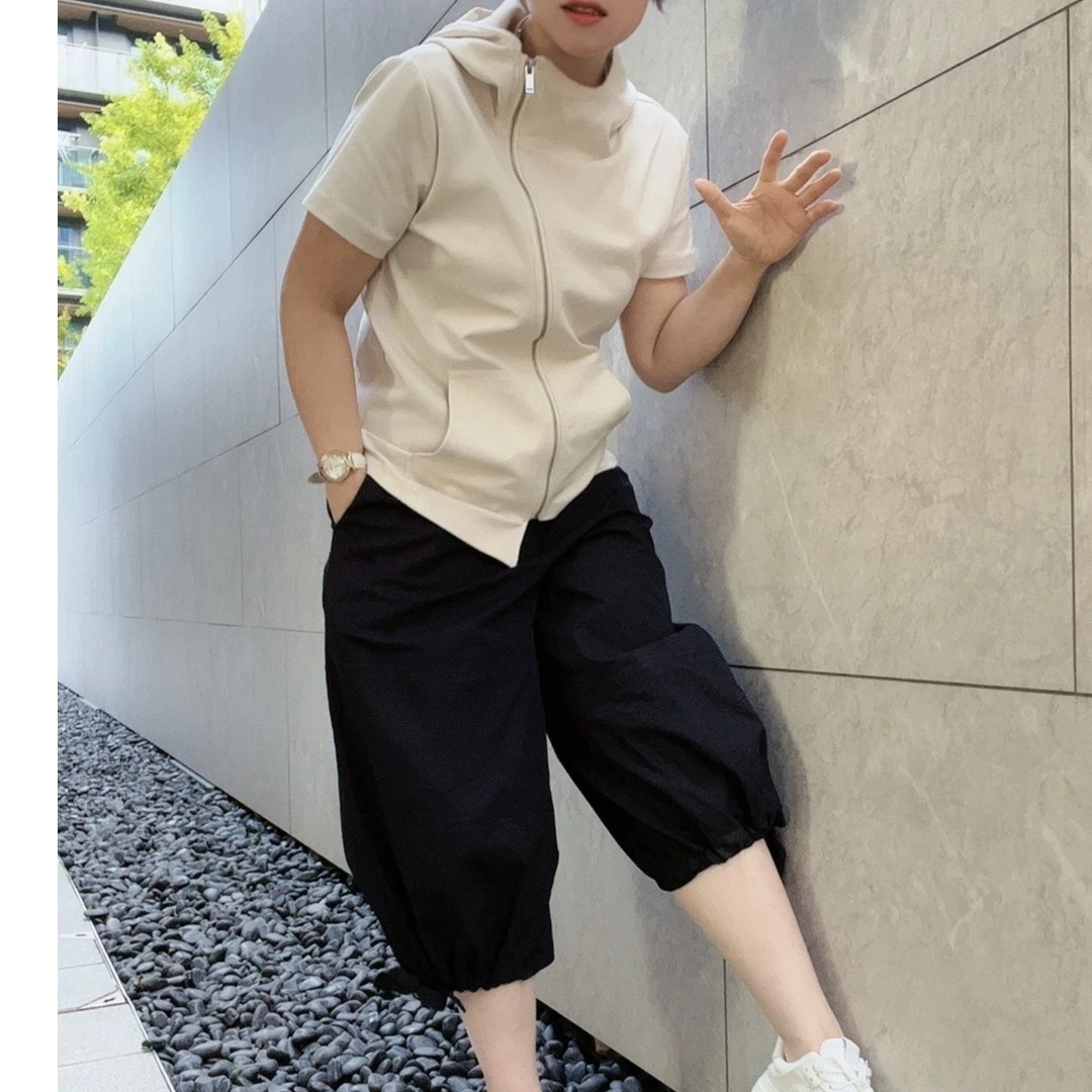 “悦己”女士设计款灯笼裤短裤夏季宽松廓形九分休闲裤