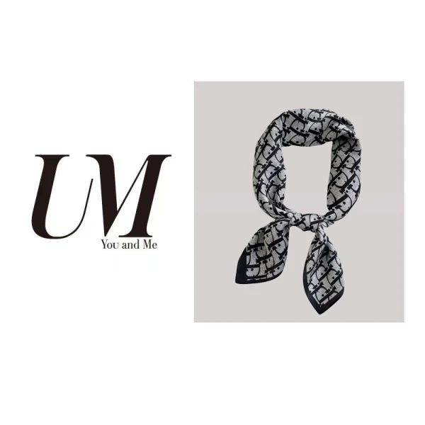 【U.M】优雅穿搭简约字母丝巾