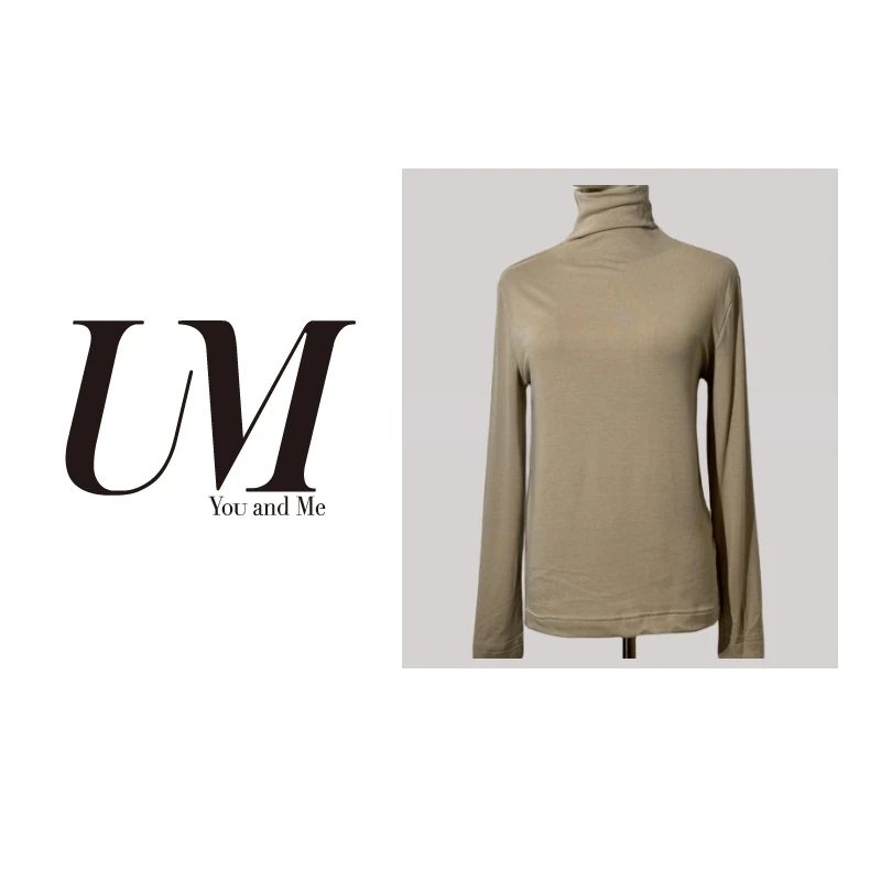 【U.M】小绵羊堆堆领打底衫针织长袖百搭9920
