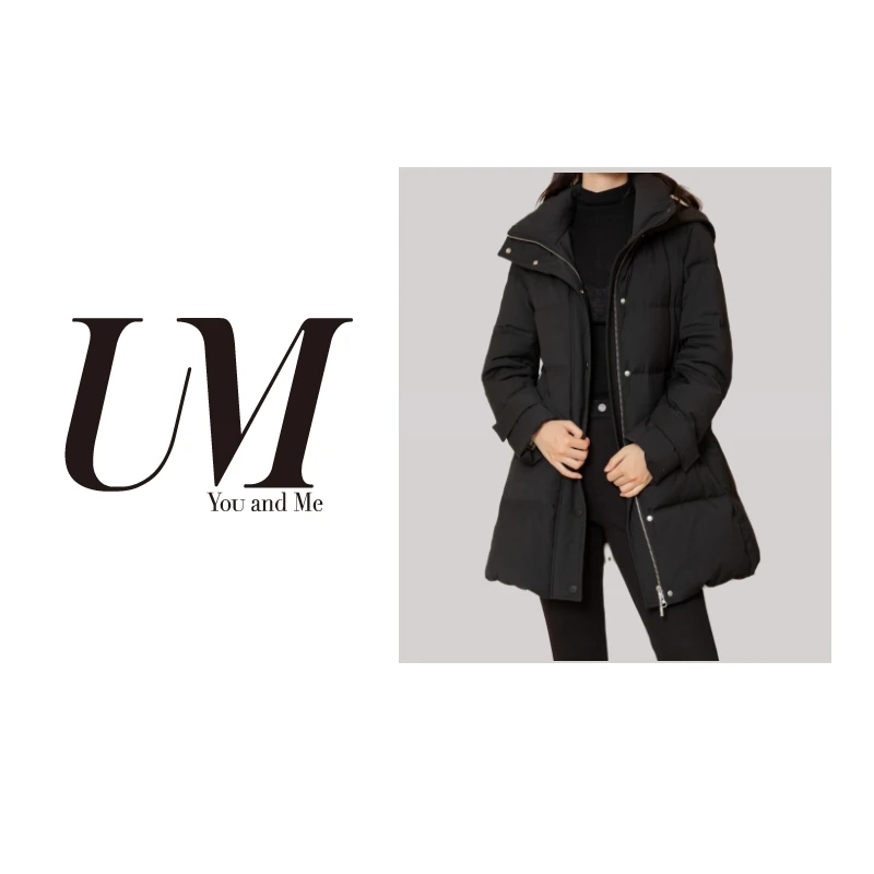 【U.M】收腰连帽半高领鹅绒服百搭休闲602018G