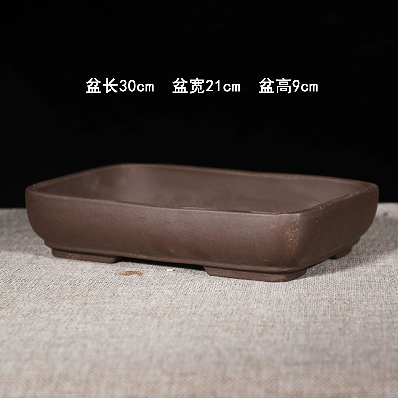 Z112号30cm无孔马槽紫砂大口径长方形马槽花盆户外庭院假山盆景花