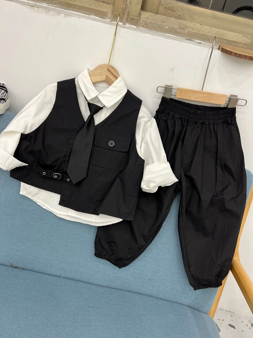 童装工装套装两件套潮DM593儿童儿童时尚拼色