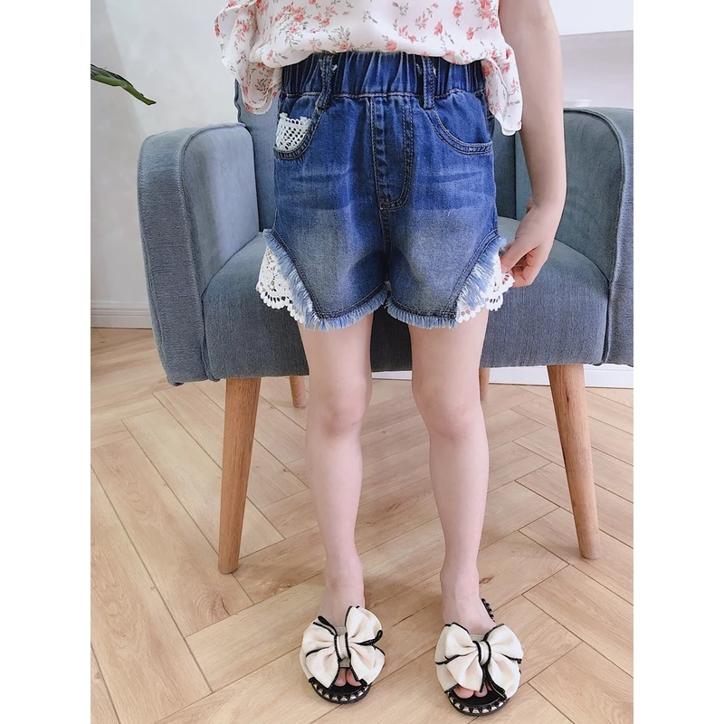DM379女童牛仔短裤休闲薄款外穿洋气夏季2024新款儿童韩版五分裤