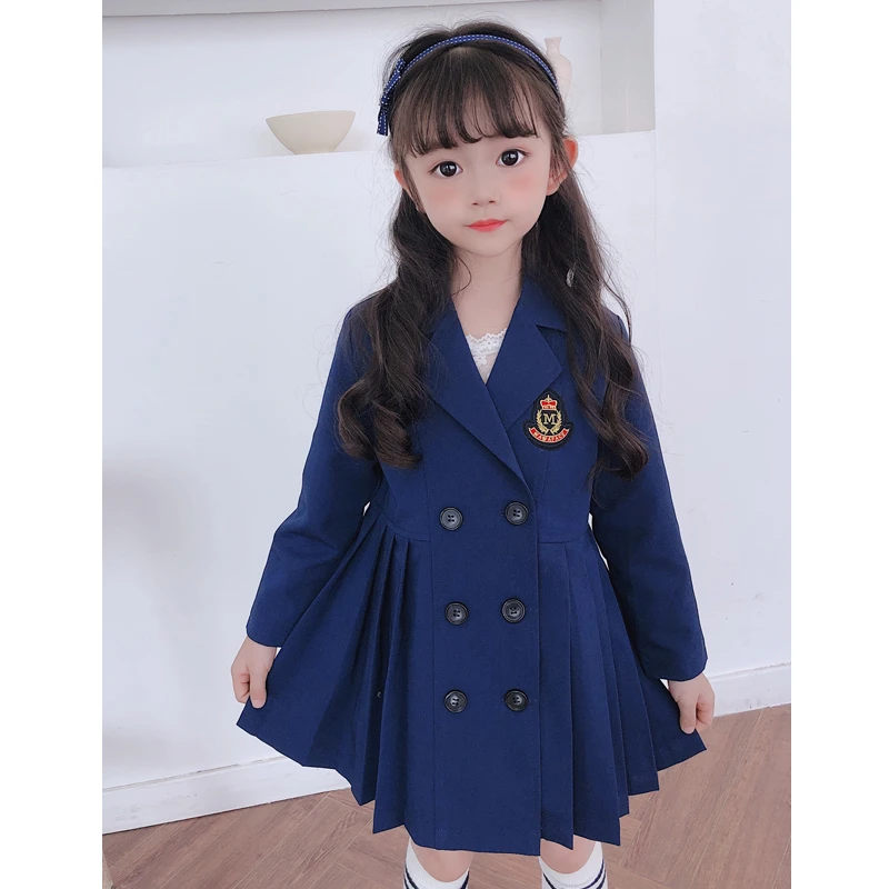 春秋女童学院风长袖连衣裙DM710